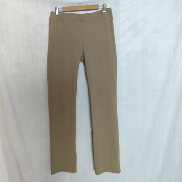 Yogi Pace Pull-On Yoga Dress Pants Khaki - Picture 1 of 7
